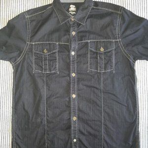 Route 66 Men's  solid black M slim Fit Shirt